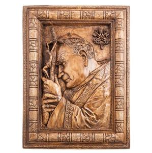 Relief - Jan Pawe艂 II - masa gipsowo-ceramiczna