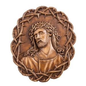 Relief - Pan Jezus w koronie cierniowej - masa gipsowo-ceramiczna
