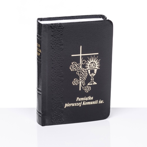 Książeczka do Pierwszej Komunii Świętej - Jezus, Maryja, Józef, kolor czarny