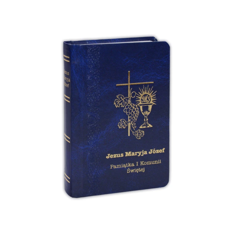 Książeczka do Pierwszej Komunii Świętej- Jezus, Maryja, Józef, kolor granatowy