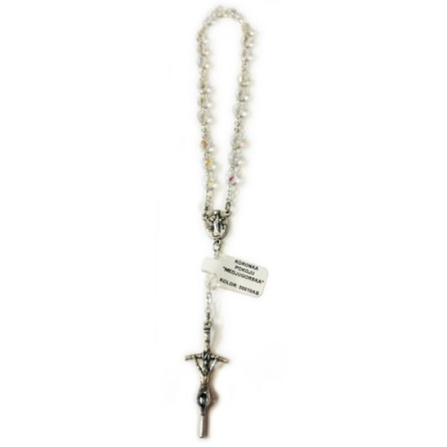 Koronka medjugorska kryształ ł. metal ( 7 x 3 oczka) przeźroczysta