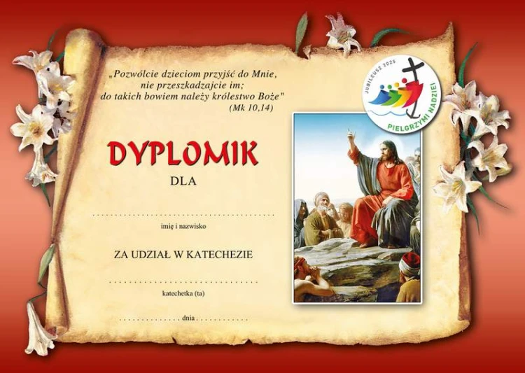 Dyplom za udział w katechezie (1302) C-1/2025