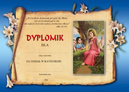 Dyplom za udział w katechezie B-4/16