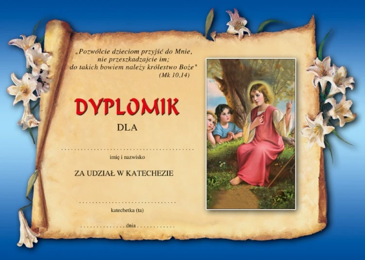 Dyplom za udział w katechezie B-4/16