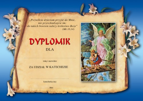 Dyplom za udział w katechezie B-2/16