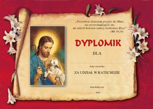 Dyplom za udział w katechezie C-4/16