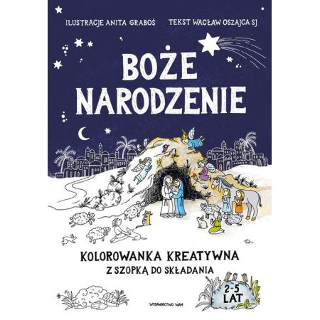 Boże Narodzenie. Kolorowanka kreatywna z szopką do składania
