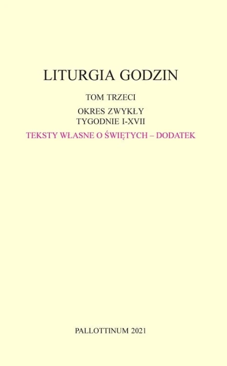 Liturgia Godzin - dodatek Tom 3