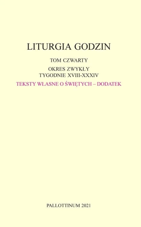 Liturgia Godzin - dodatek Tom 4