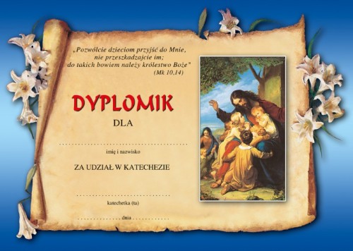 Dyplom za udział w katechezie B-1/16