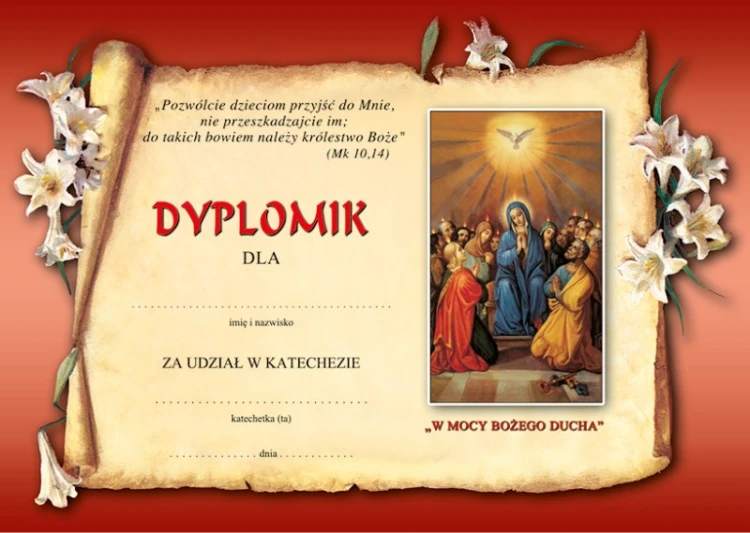 Dyplom za udział w katechezie 2/2019